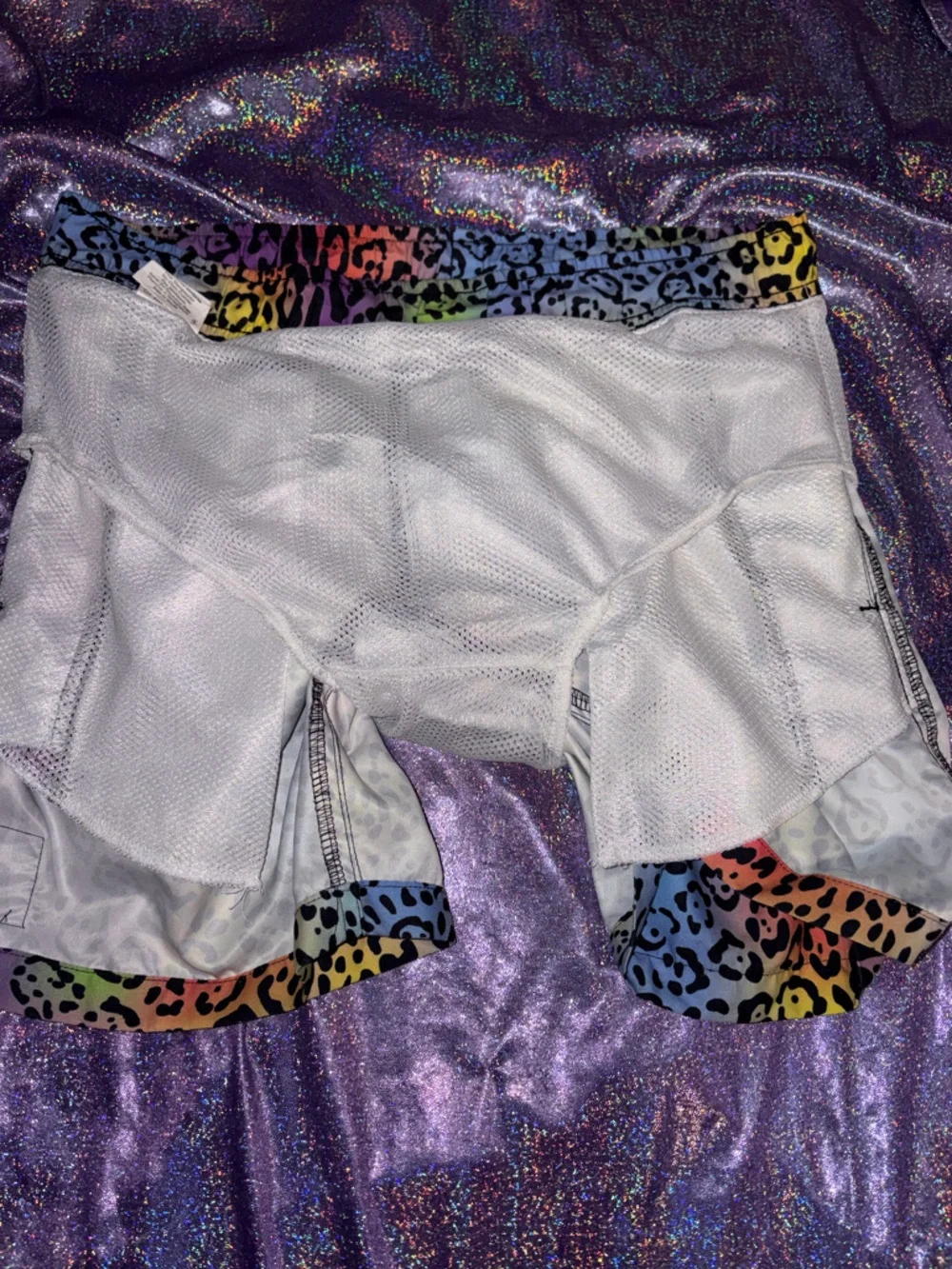 Mens Neon Animal Print Swim Trunks